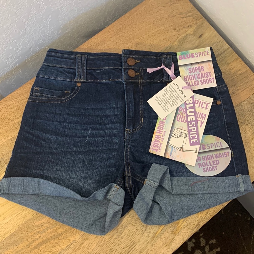 [ Blue Spice] Super High Waisted Jean Shorts.